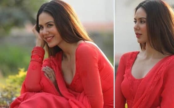 multitalented actress sonam bajwa looks gorgeous in red suit see photos 1644571841